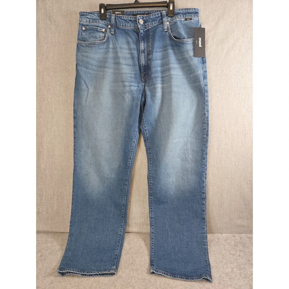 MAVI Marcel 36x32 Loose Straight Baggy Denim Jeans Classic All Blue Stretch NEW